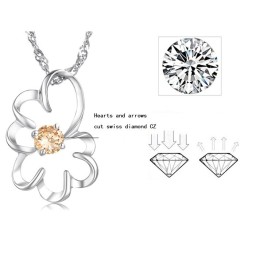Große Auswahl An Weiblichen Lila Platin Plating Titan Halskette Mit Diamant