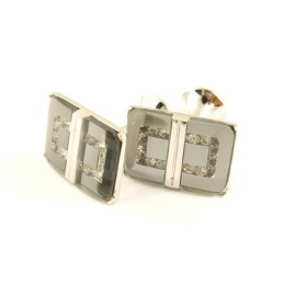 Längliche Manschettenknöpfe Aus Titan Mit Diamanten
