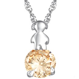 Langlebig Im Einsatz Weibliche Platin Beschichtung Titan Halskette Mit Diamant