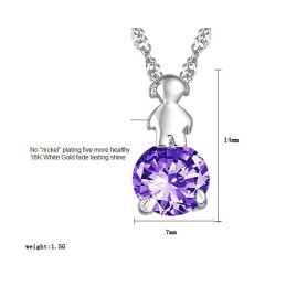 Langlebig Im Einsatz Weibliche Platin Beschichtung Titan Halskette Mit Diamant