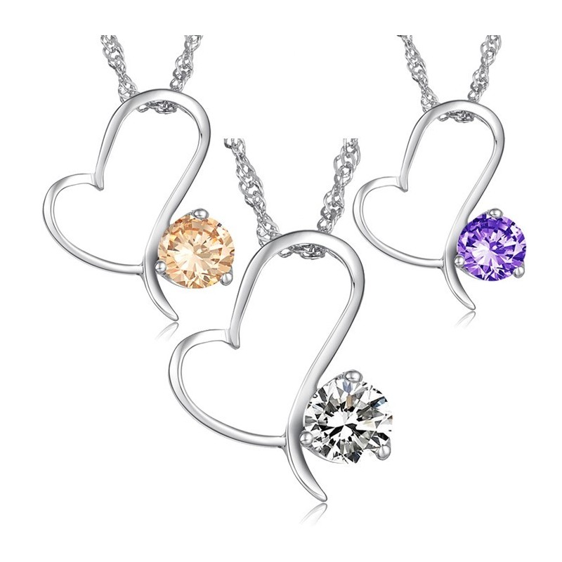 Hochwertige Weibliche Platin-Titan-Halskette Mit Diamant Hochwertige Weibliche Platin-Titan-Halskette Mit Diamant