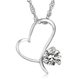 Hochwertige Weibliche Platin-Titan-Halskette Mit Diamant