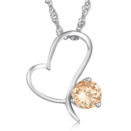 Hochwertige Weibliche Platin-Titan-Halskette Mit Diamant