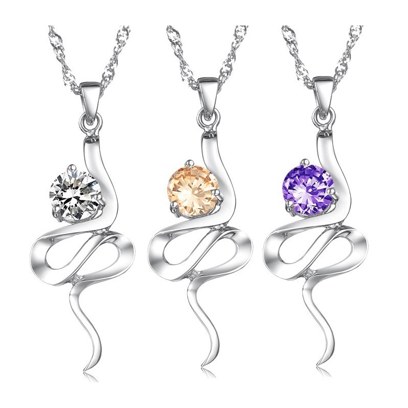 Zuverlässiger Ruf Weibliche Lila Platin Überzug Titan Halskette Mit Strass Zuverlässiger Ruf Weibliche Lila Platin Überzug Titan Halskette Mit Strass