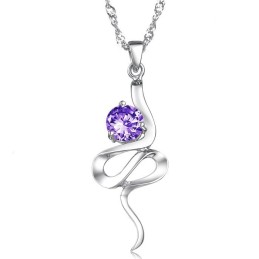 Zuverlässiger Ruf Weibliche Lila Platin Überzug Titan Halskette Mit Strass