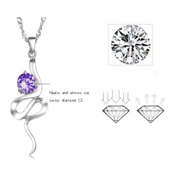 Zuverlässiger Ruf Weibliche Lila Platin Überzug Titan Halskette Mit Strass