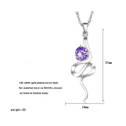 Zuverlässiger Ruf Weibliche Lila Platin Überzug Titan Halskette Mit Strass