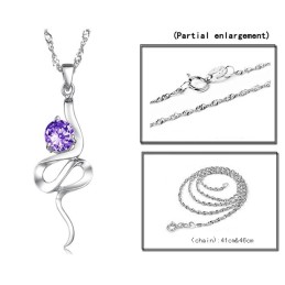 Zuverlässiger Ruf Weibliche Lila Platin Überzug Titan Halskette Mit Strass