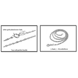 Einfach Zu Verwendende Weibliche Platin-Titan-Halskette Mit Strass