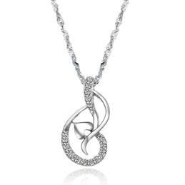 Hochwertige Weibliche Platin-Plattierungs-Titan-Halskette Mit Strass