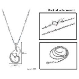 Hochwertige Weibliche Platin-Plattierungs-Titan-Halskette Mit Strass