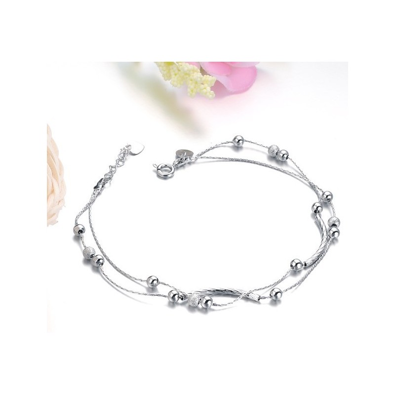 Hochwertiges Fußkettchen Aus Platiniertem Titan Für Damen Hochwertiges Fußkettchen Aus Platiniertem Titan Für Damen