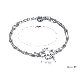 Qualität Und Quantität Gesichert Weibliche Kleeblatt Form Platin Platinierung Titan Fußkettchen