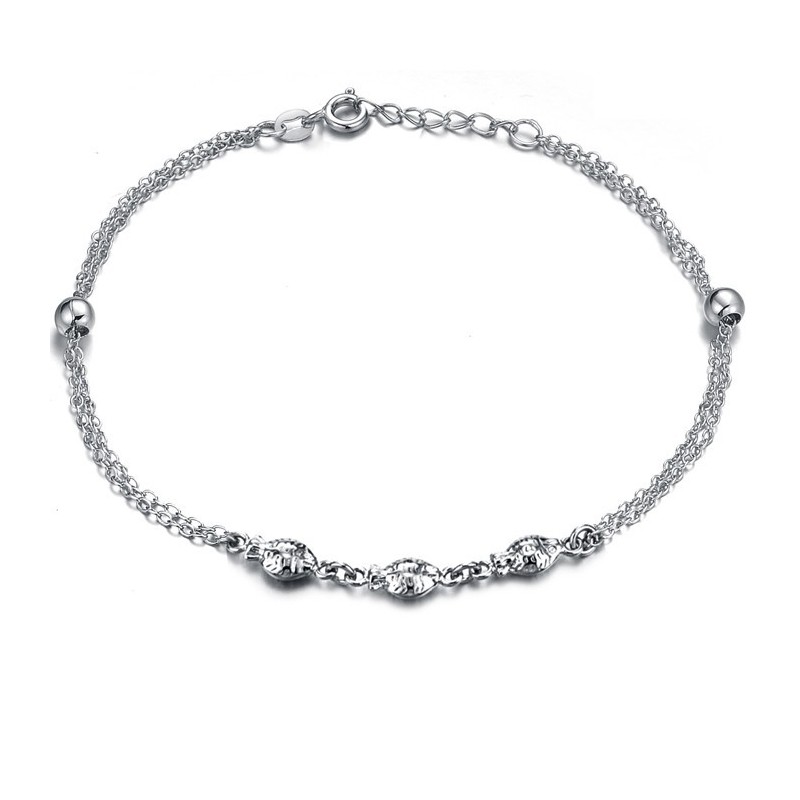 Hochwertiges Fußkettchen Aus Platiniertem Titan In Fischform Für Frauen Hochwertiges Fußkettchen Aus Platiniertem Titan In Fischform Für Frauen