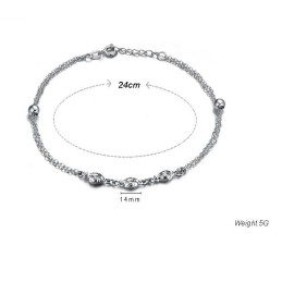 Hochwertiges Fußkettchen Aus Platiniertem Titan In Fischform Für Frauen