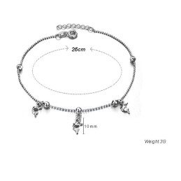 Hochwertiges Weibliches Fußkettchen In Delfinform Aus Platiniertem Titan