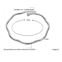 Hochwertiges Fußkettchen Aus Platiniertem Titan Für Damen In Rollenform
