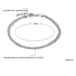 Hochwertiges Weibliches Platiniertes Titan-Fußkettchen Mit Perlen