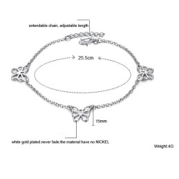 Qualität Und Quantität Gesichert Weibliche Schmetterling Muster Platin Platinierung Titan Fußkettchen