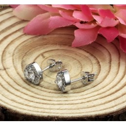 Um Im In- Und Ausland Ein Hohes Ansehen Zu Genießen Weibliche Platinierte Titanohrringe Mit Diamant