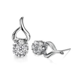 Weltweit Gut Verkaufte, Allergiefreie Titanohrringe Aus Platin Mit Diamanten Für Damen