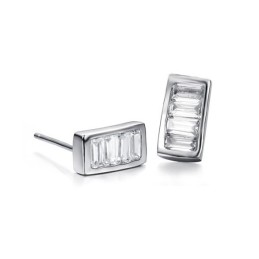 Hochwertige Damen-Titan-Ohrringe Mit Platinbeschichtung Und Diamant