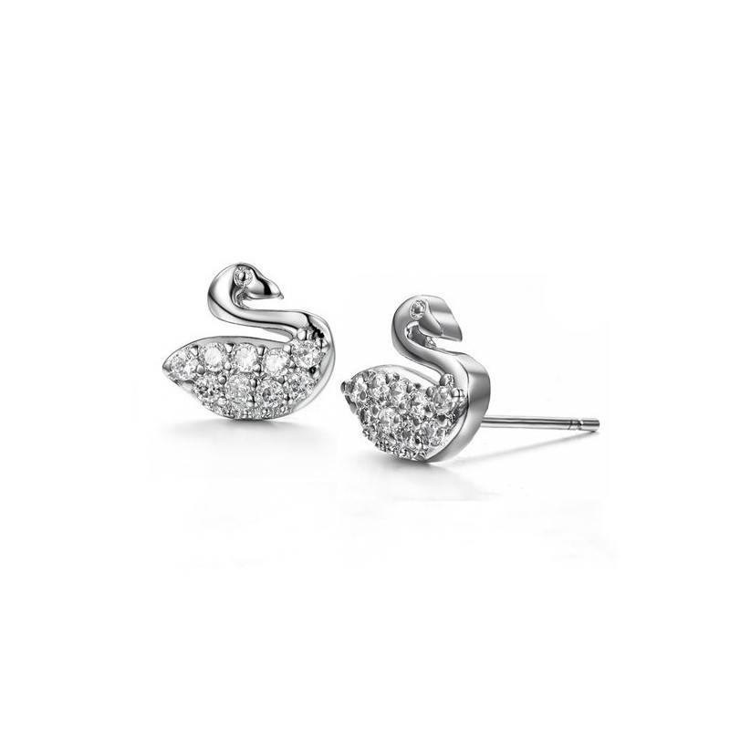 Langlebig Im Einsatz Weibliche Schwanenform Platinierte Titanohrringe Mit Diamant Langlebig Im Einsatz Weibliche Schwanenform Platinierte Titanohrringe Mit Diamant