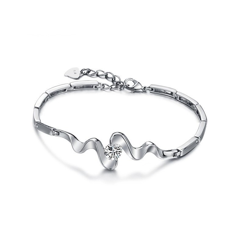Große Auswahl An Klassischen Damen-Armbändern Aus Platiniertem Titan Mit Strass Große Auswahl An Klassischen Damen-Armbändern Aus Platiniertem Titan Mit Strass
