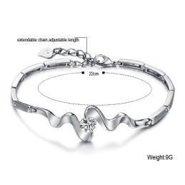 Große Auswahl An Klassischen Damen-Armbändern Aus Platiniertem Titan Mit Strass