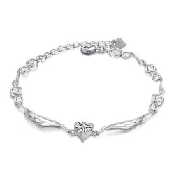 Hochwertiges Damen-Titan-Armband Mit Platinbeschichtung Und Strass