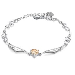 Hochwertiges Damen-Titan-Armband Mit Platinbeschichtung Und Strass