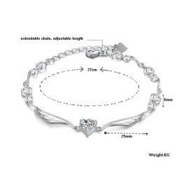 Hochwertiges Damen-Titan-Armband Mit Platinbeschichtung Und Strass