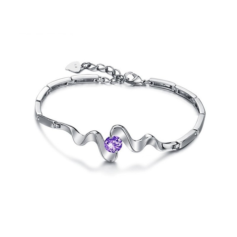 Hochwertiges Weibliches Lila Platiniertes Titanarmband Mit Diamant Hochwertiges Weibliches Lila Platiniertes Titanarmband Mit Diamant