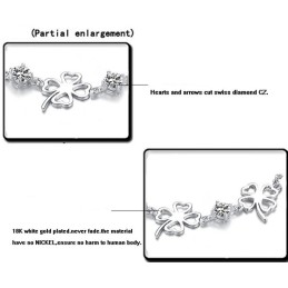 Die Königin Der Qualität Weibliches Kleeblatt-Form Platiniertes Titanarmband Mit Diamant
