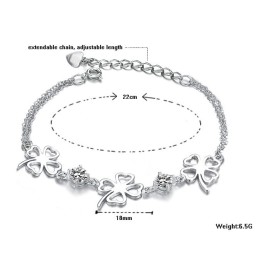 Die Königin Der Qualität Weibliches Kleeblatt-Form Platiniertes Titanarmband Mit Diamant