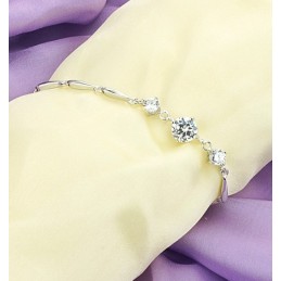 Stabile Qualität Weibliche Platin Beschichtung Titan Armband Mit Diamant
