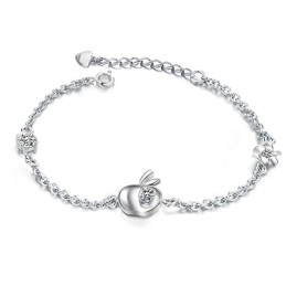 Große Auswahl An Weiblichen Apfelform Platin-Plattierung Titan Armband Mit Diamant