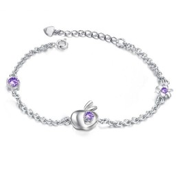 Große Auswahl An Weiblichen Apfelform Platin-Plattierung Titan Armband Mit Diamant
