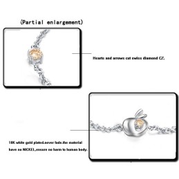 Große Auswahl An Weiblichen Apfelform Platin-Plattierung Titan Armband Mit Diamant