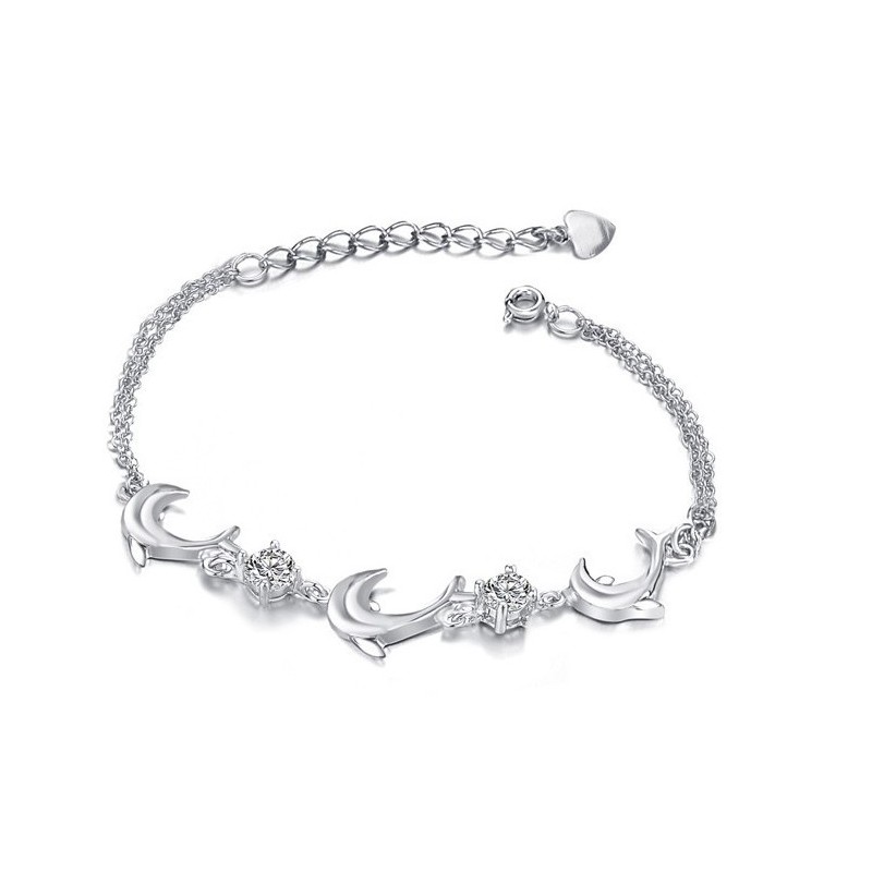 Qualität Und Quantität Gesichert Weibliche Delphin Form Platin Platinierung Titan Armband Mit Kristall Qualität Und Quantität Gesichert Weibliche Delphin Form Platin Platinierung Titan Armband Mit Kristall