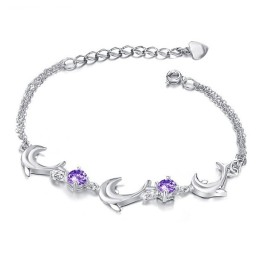 Qualität Und Quantität Gesichert Weibliche Delphin Form Platin Platinierung Titan Armband Mit Kristall