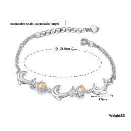 Qualität Und Quantität Gesichert Weibliche Delphin Form Platin Platinierung Titan Armband Mit Kristall