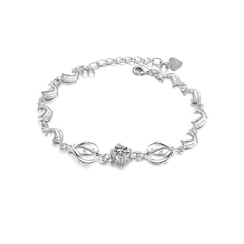 Die Königin Der Qualität Weibliches Delfin-Förmiges Platin-Beschichtetes Titan-Armband Die Königin Der Qualität Weibliches Delfin-Förmiges Platin-Beschichtetes Titan-Armband