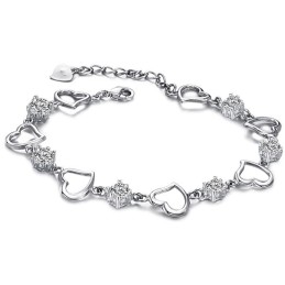 Hochwertiges Weibliches Sweetheart-Armband Aus Platiniertem Titan Mit Diamant