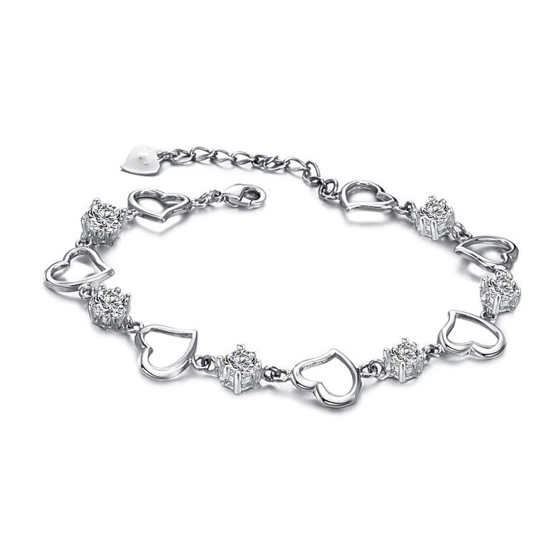Hochwertiges Weibliches Sweetheart-Armband Aus Platiniertem Titan Mit Diamant Hochwertiges Weibliches Sweetheart-Armband Aus Platiniertem Titan Mit Diamant