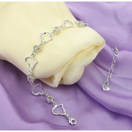 Hochwertiges Weibliches Sweetheart-Armband Aus Platiniertem Titan Mit Diamant