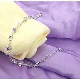 Weltweit Bekanntes Damenarmband Aus Violettem Platiniertem Titan Mit Diamant