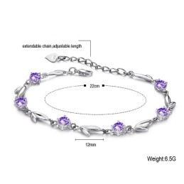 Weltweit Bekanntes Damenarmband Aus Violettem Platiniertem Titan Mit Diamant