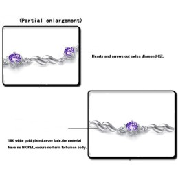Qualität Und Quantität Gesichert Weibliche Lila Platin Beschichtung Titan Armband Mit Diamant