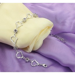 Zuverlässige Qualität Weibliche Elegante Platin Beschichtung Titan Armband Mit Lila Diamant